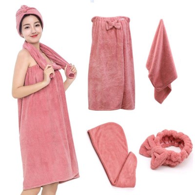 High Quality Coral Fleece Towel Sets Women 5 Stars Hotel Bath Towel With Logo